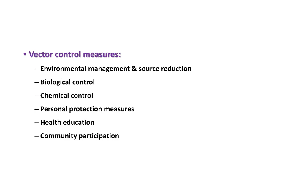 vector control measures