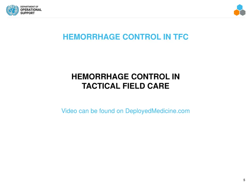 hemorrhage control in tfc