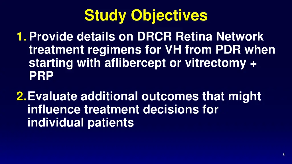 study objectives