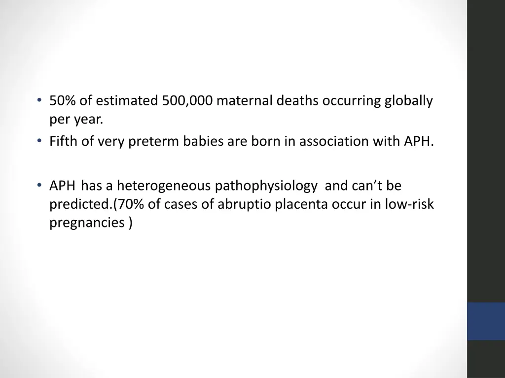 50 of estimated 500 000 maternal deaths occurring