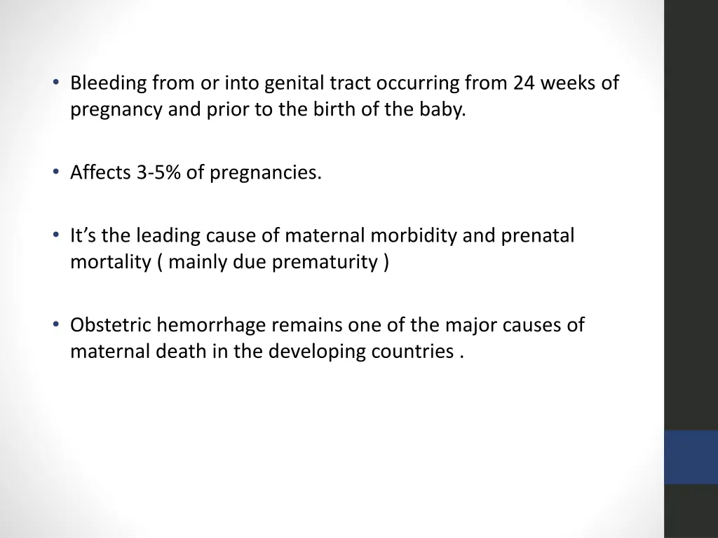 bleeding from or into genital tract occurring