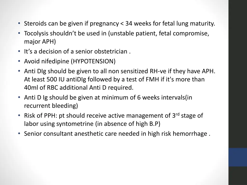 steroids can be given if pregnancy 34 weeks