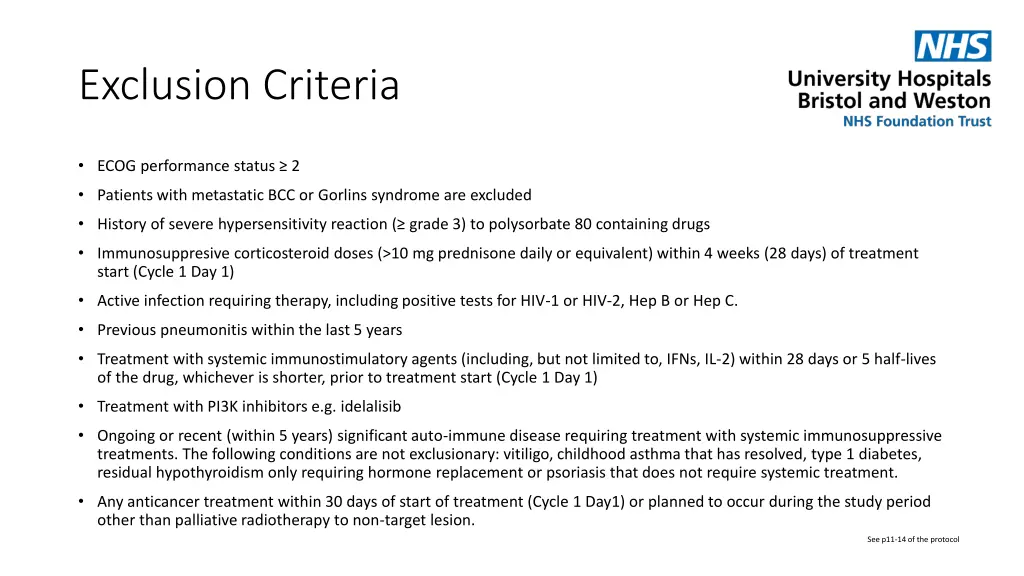 exclusion criteria