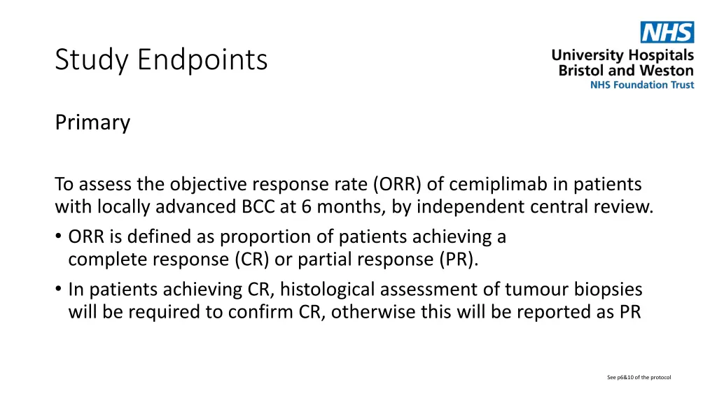 study endpoints