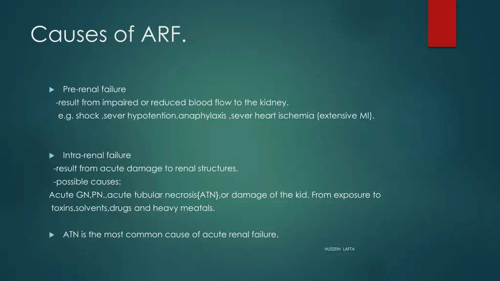 causes of arf