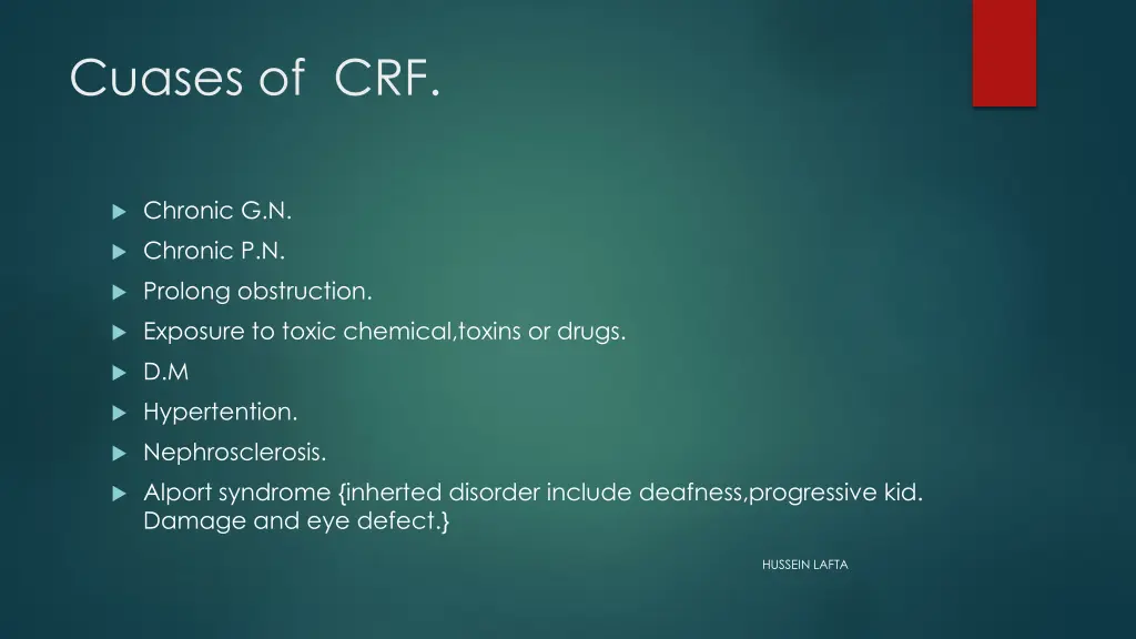 cuases of crf