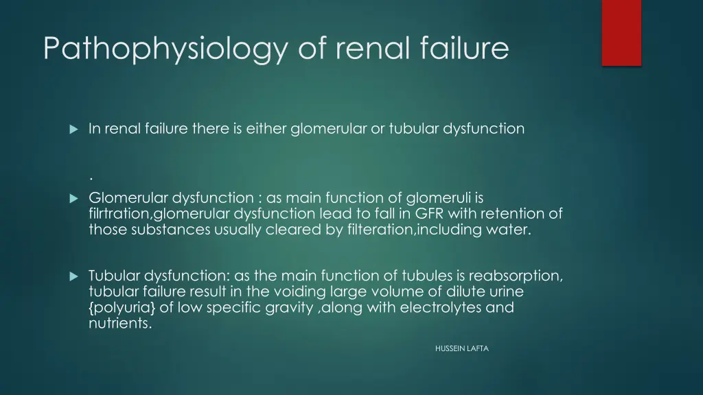 pathophysiology of renal failure