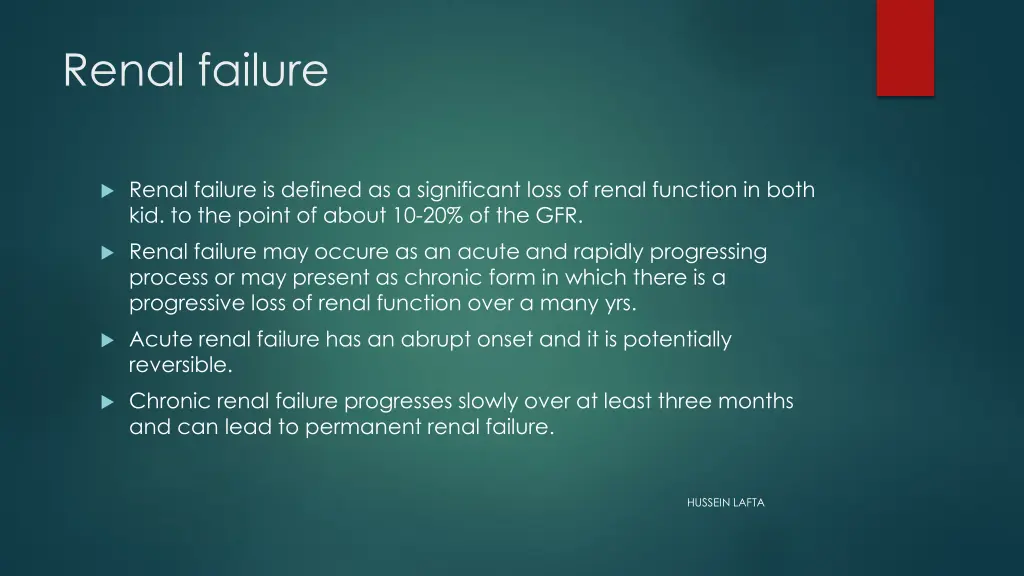 renal failure