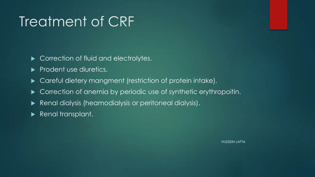 treatment of crf