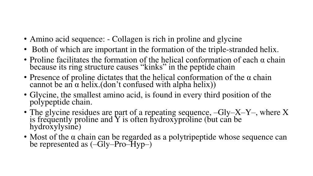 amino acid sequence collagen is rich in proline