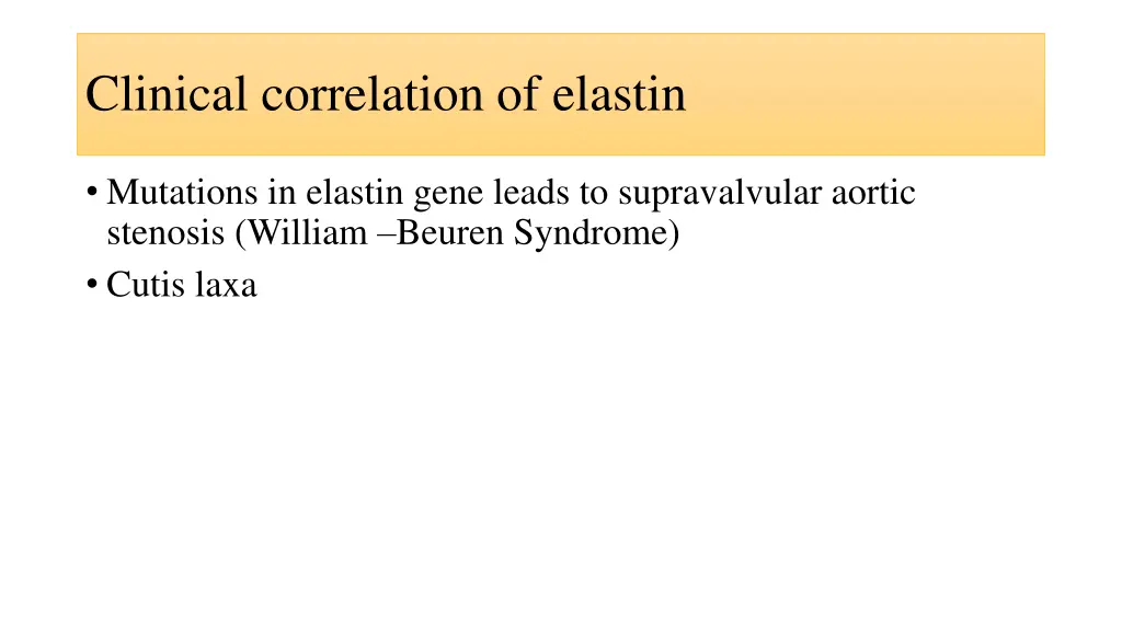 clinical correlation of elastin