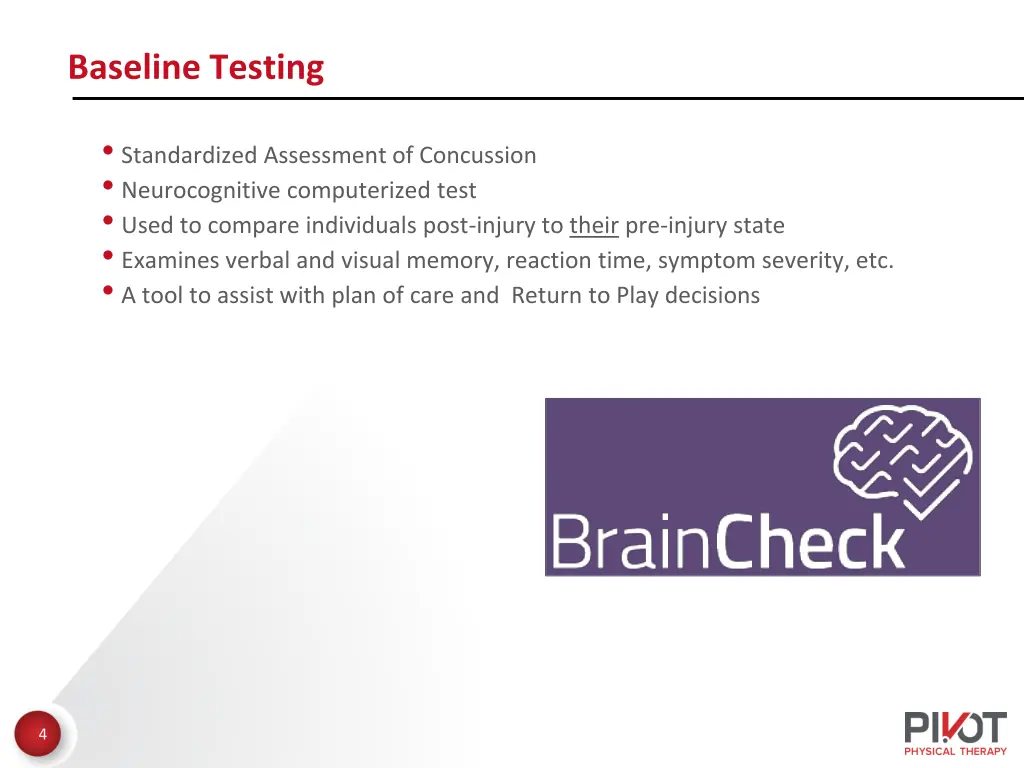 baseline testing