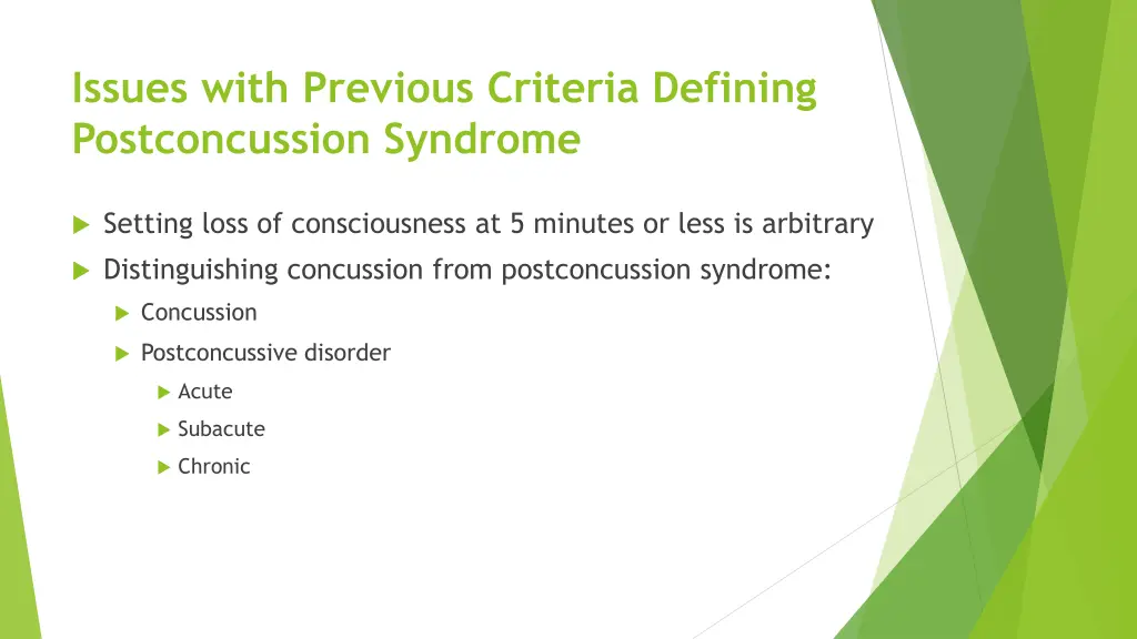 issues with previous criteria defining