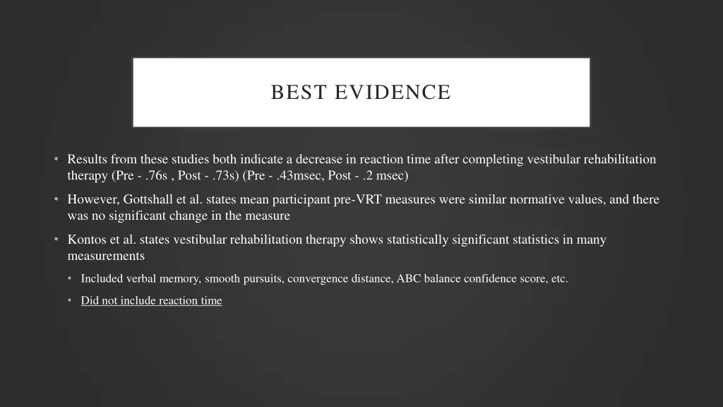 best evidence