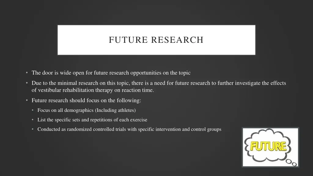 future research