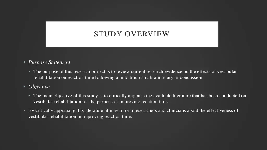 study overview