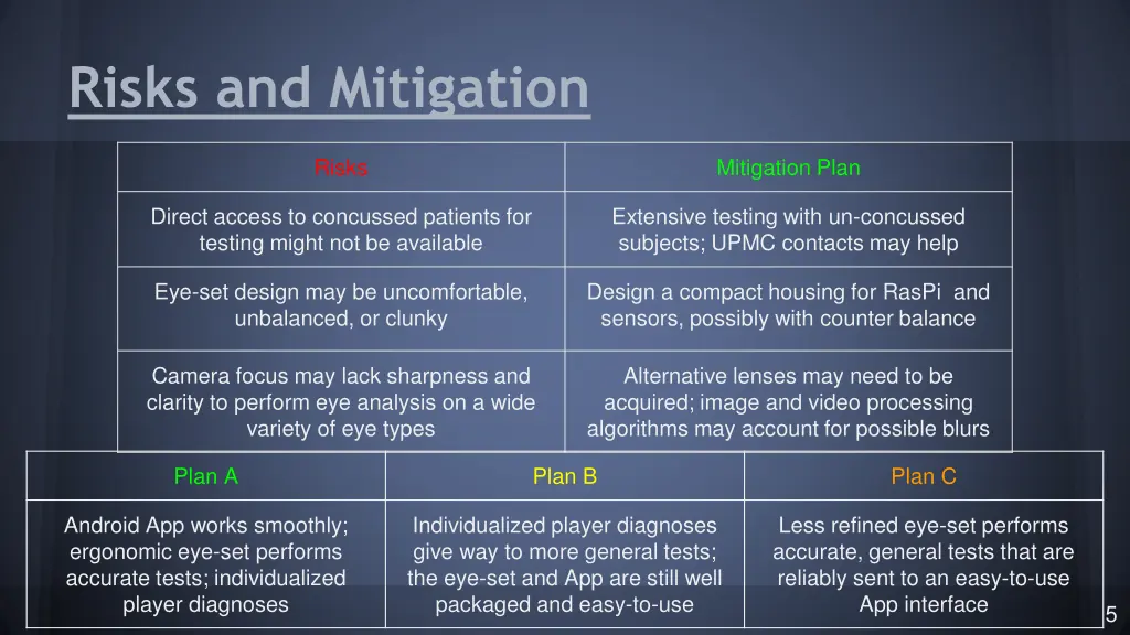 risks and mitigation
