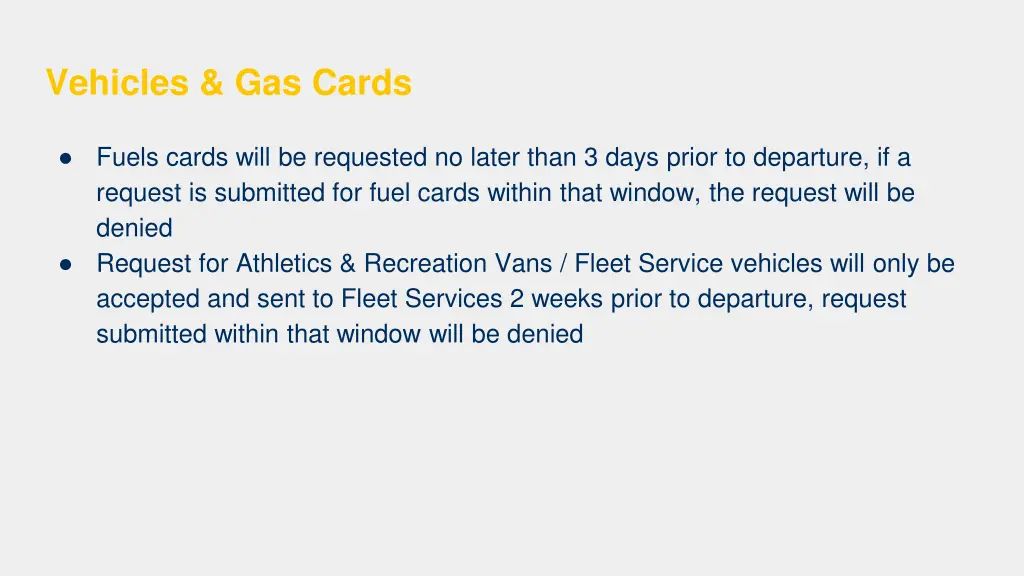 vehicles gas cards