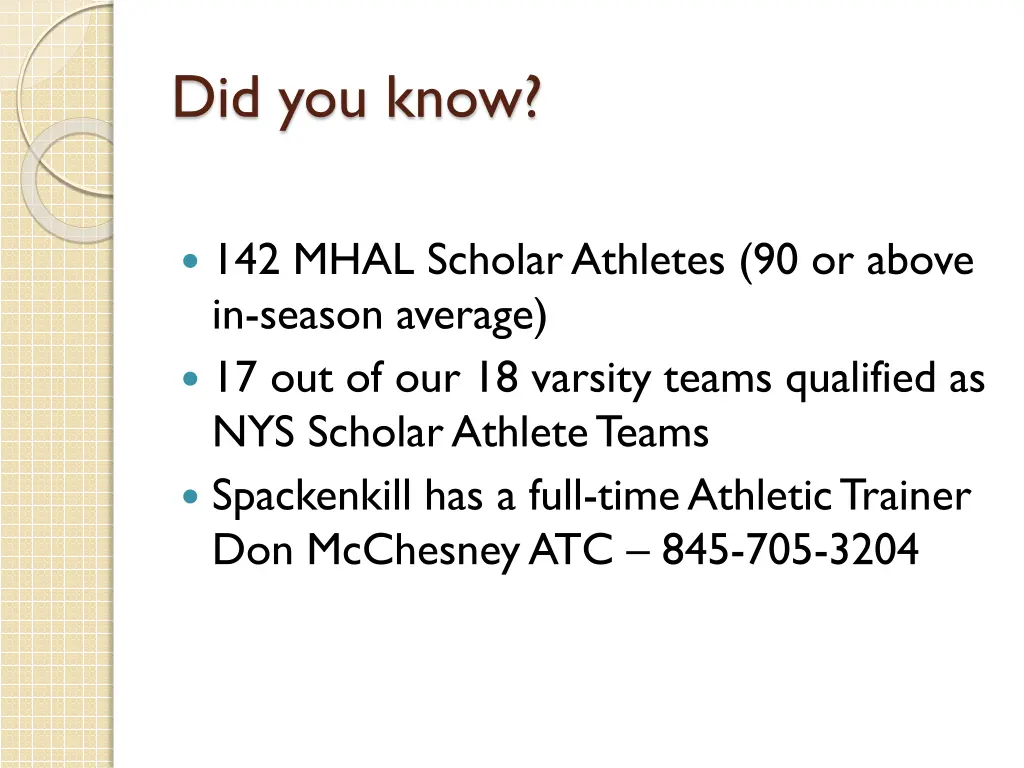 did you know