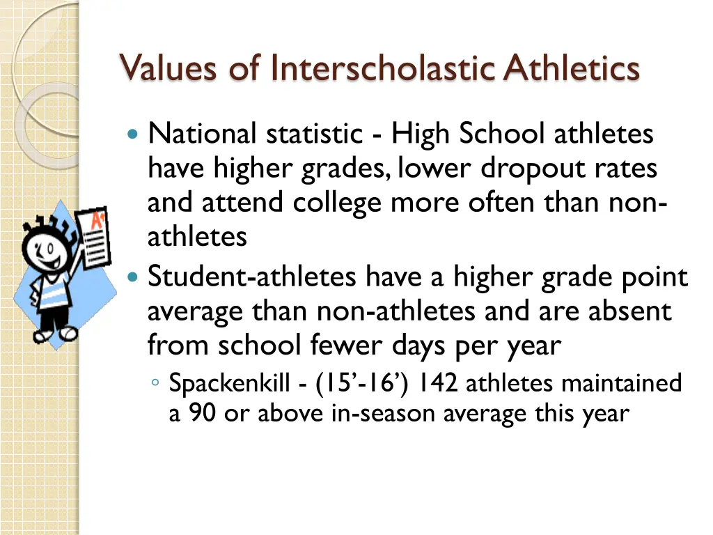 values of interscholastic athletics