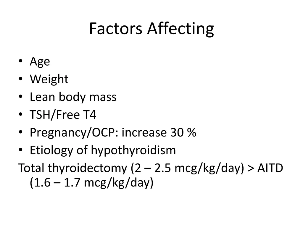 factors affecting 1