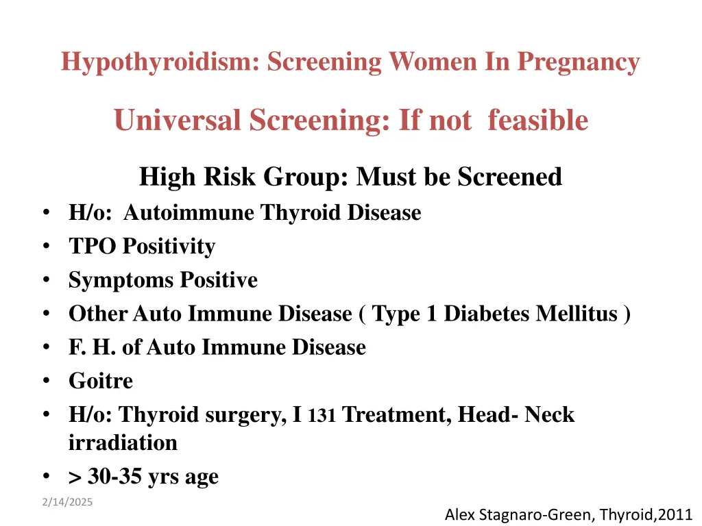 hypothyroidism screening women in pregnancy
