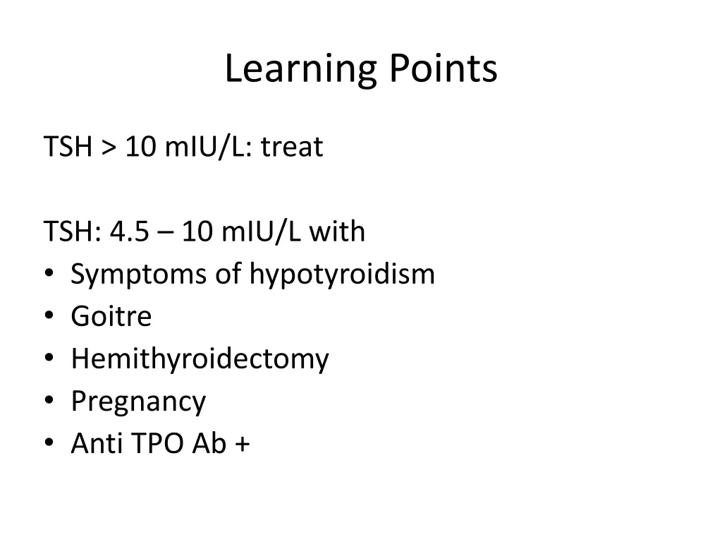 learning points