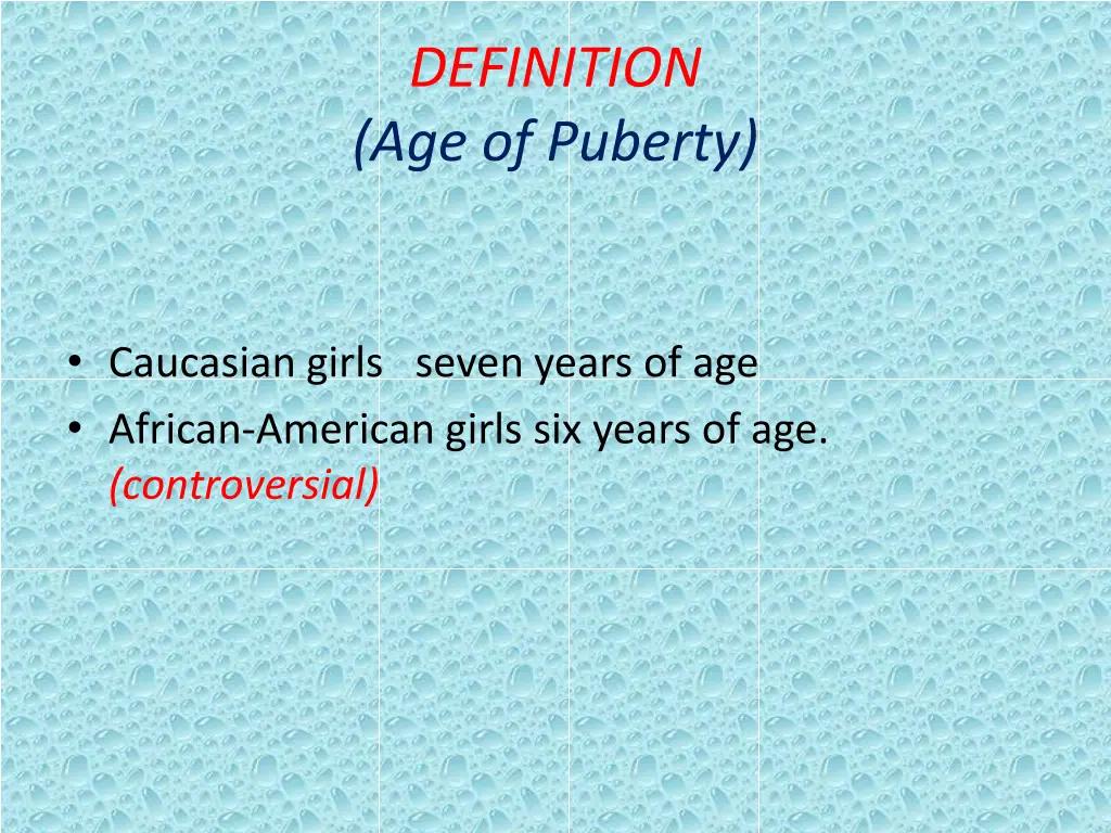 definition age of puberty