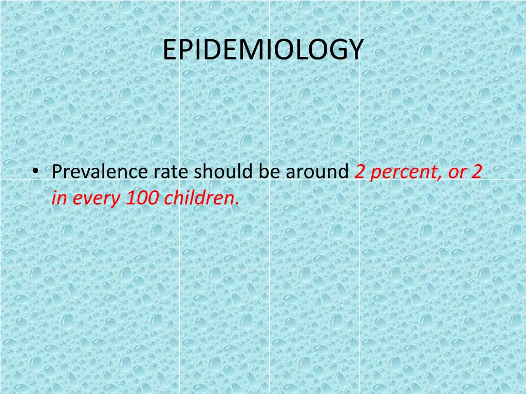 epidemiology