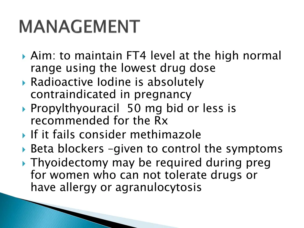 aim to maintain ft4 level at the high normal