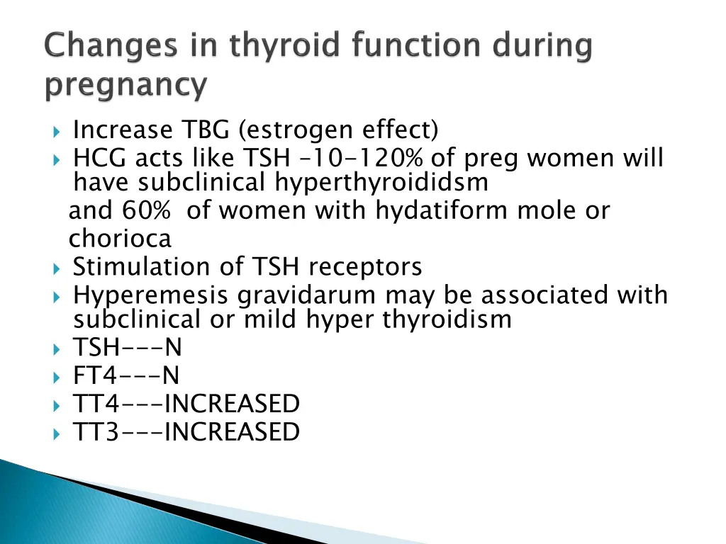 increase tbg estrogen effect hcg acts like