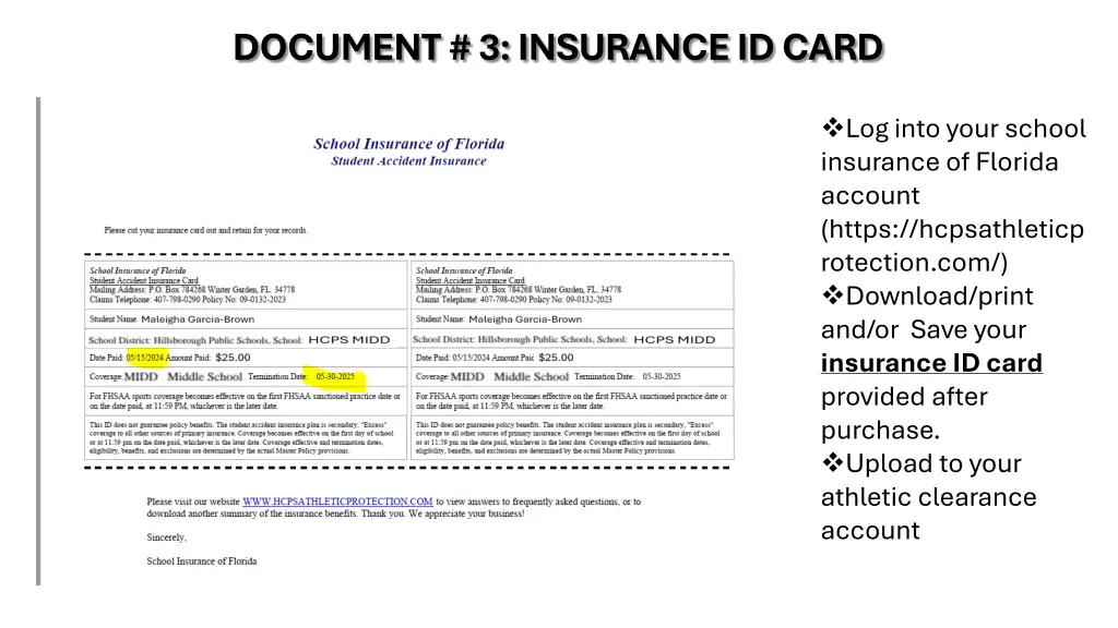 document 3 insurance id card