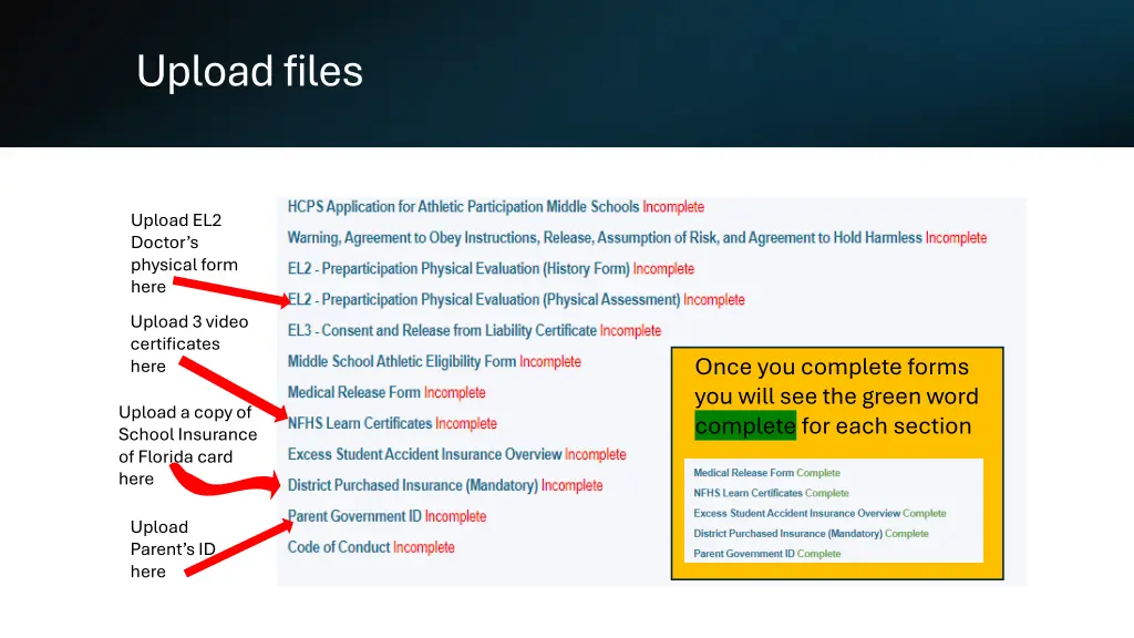 upload files