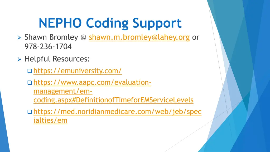 nepho coding support shawn bromley @ shawn