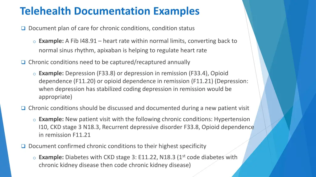 telehealth documentation examples