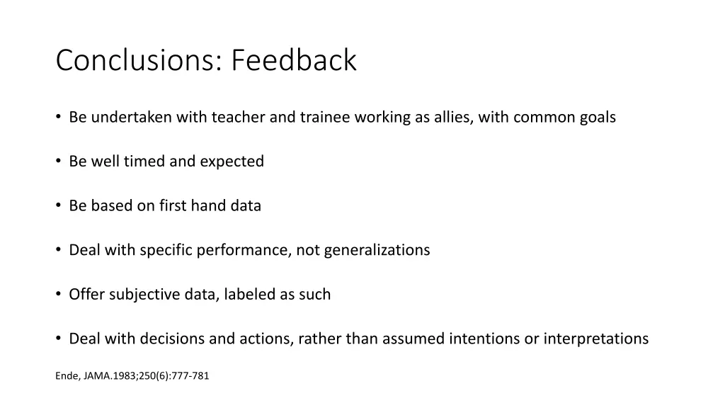 conclusions feedback