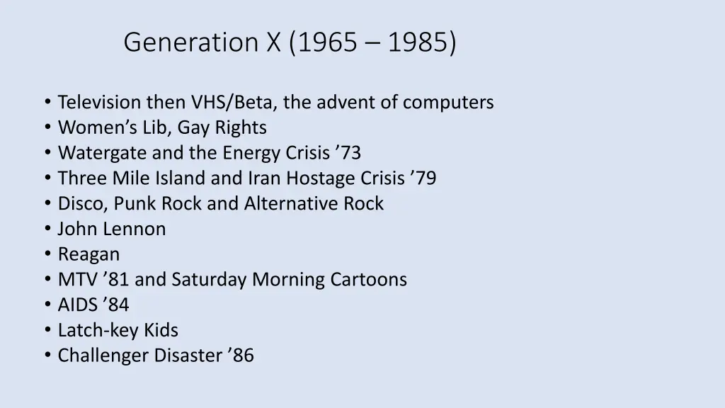 generation x 1965 1985