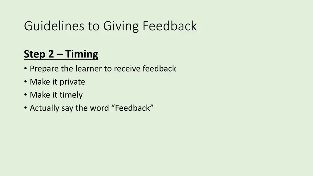 guidelines to giving feedback 2