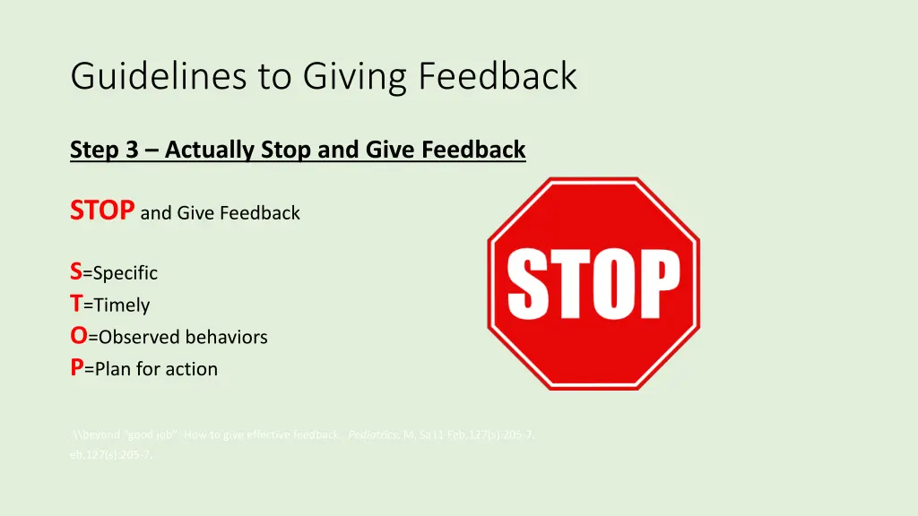 guidelines to giving feedback 3