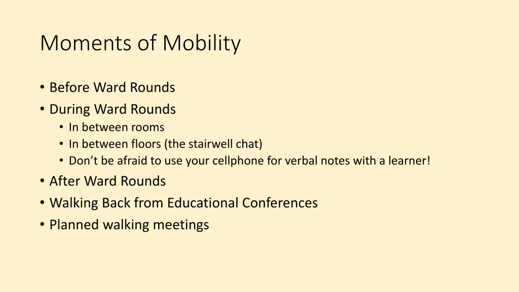 moments of mobility