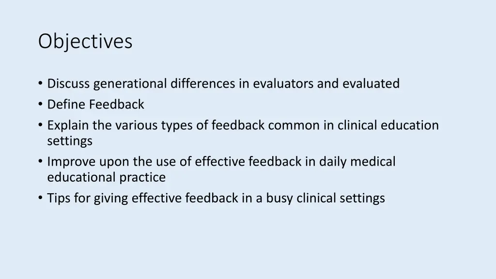 objectives