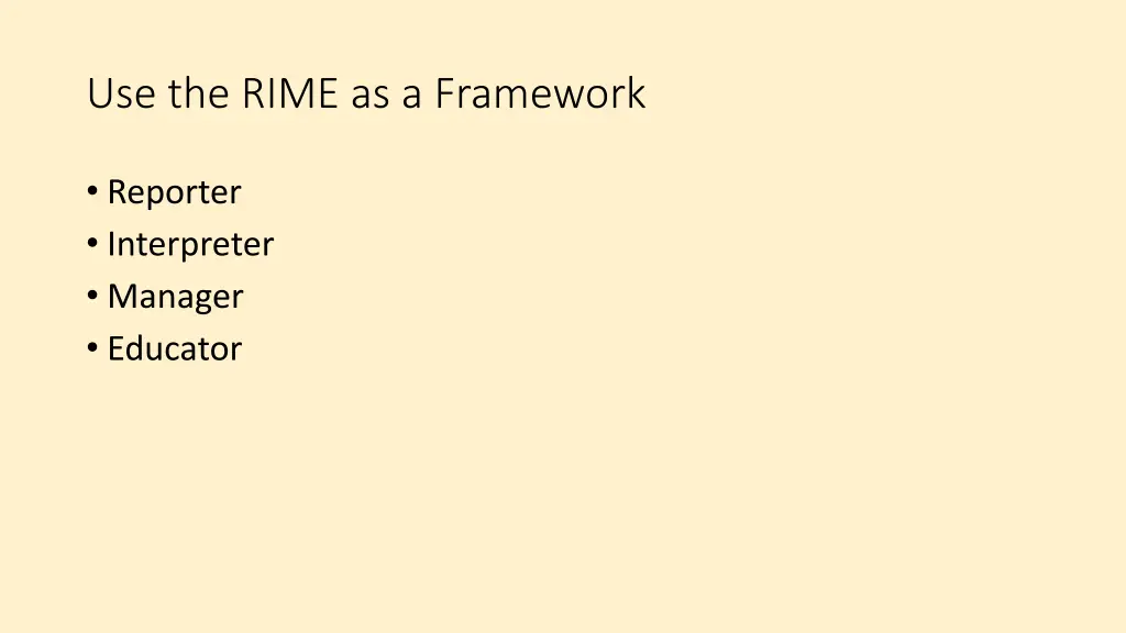 use the rime as a framework