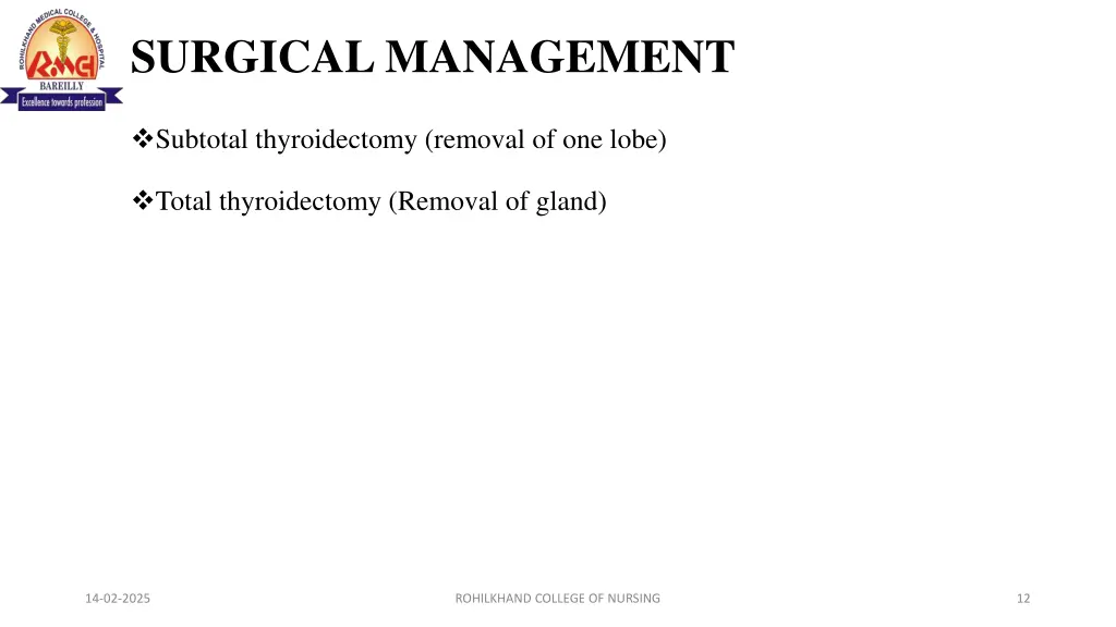 surgical management