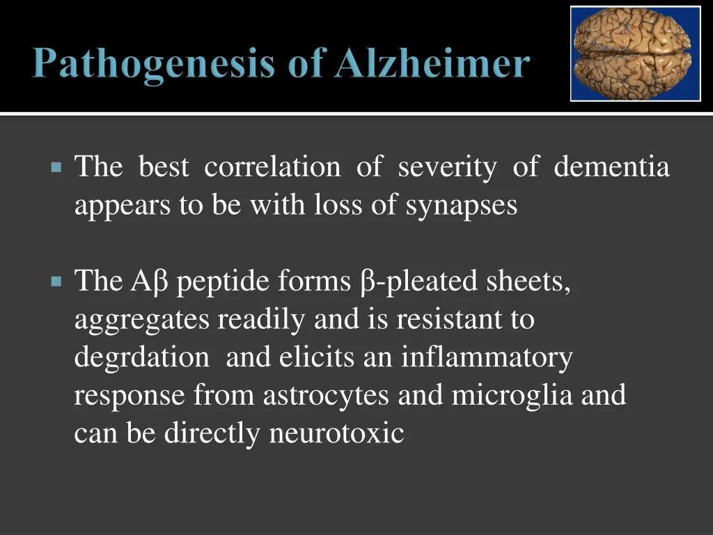 the best correlation of severity of dementia