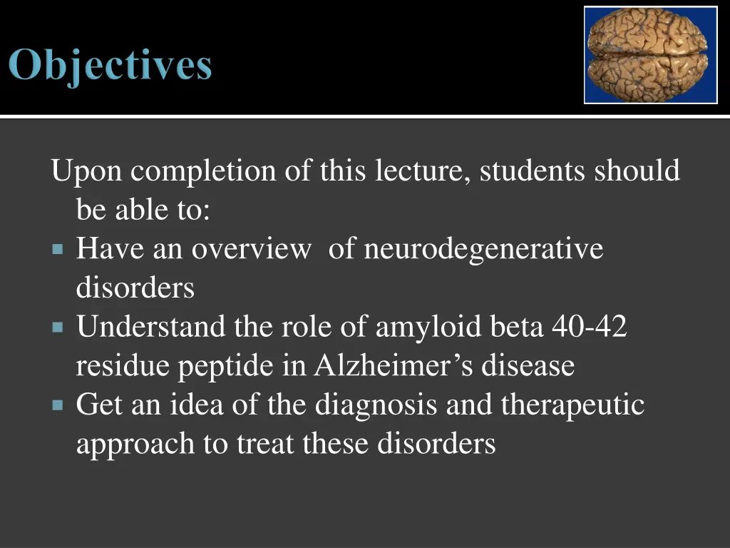 upon completion of this lecture students should