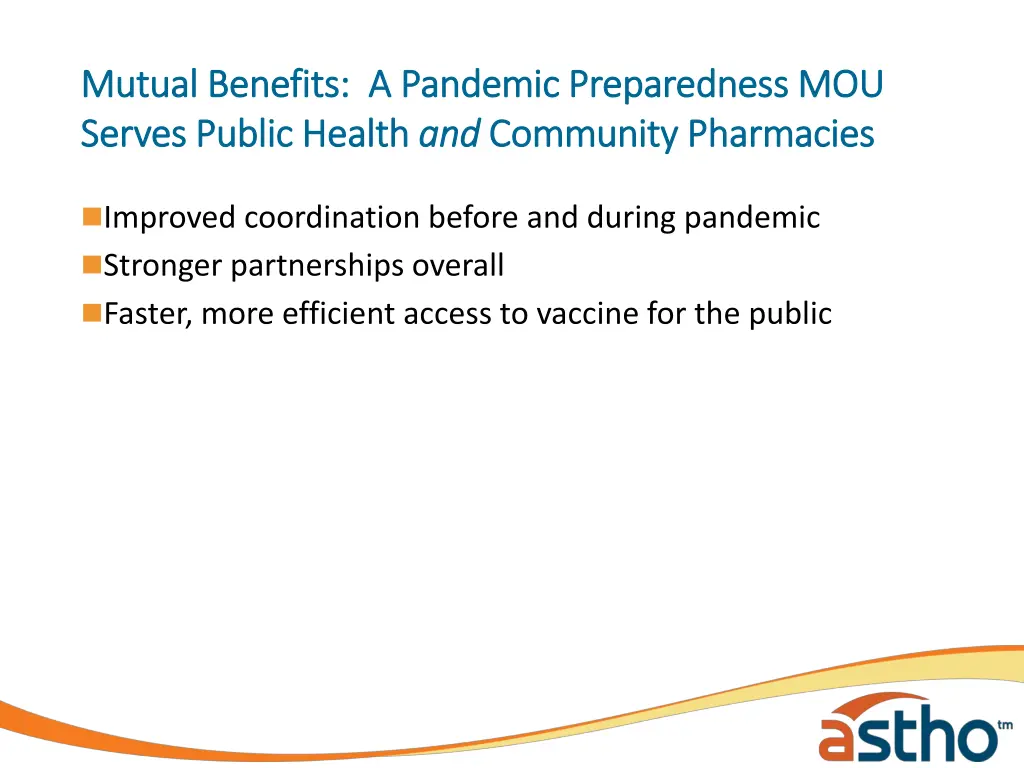 mutual benefits a pandemic preparedness