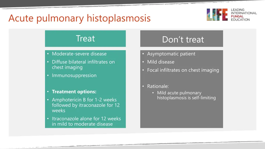 acute pulmonary histoplasmosis