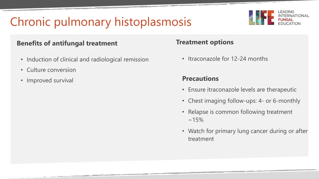 chronic pulmonary histoplasmosis