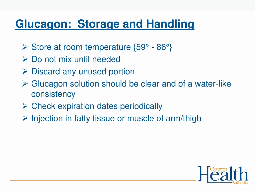 glucagon storage and handling