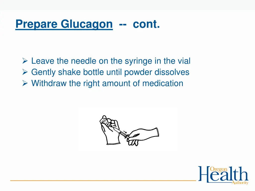 prepare glucagon cont